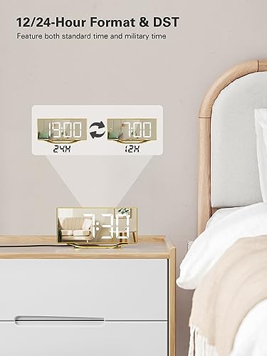 Roxicosly RO-1018G-WHITE Alarm Clock For Bedroom thumb #6