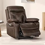 KISLOT Power Recliner Chair Wall Hugger Recliner with Adjustable Headrest and Footrest Dual Motor Electric Faux Leather Reclining Sofa with USB/Type-C Charging for RV Living Room Bedroom
