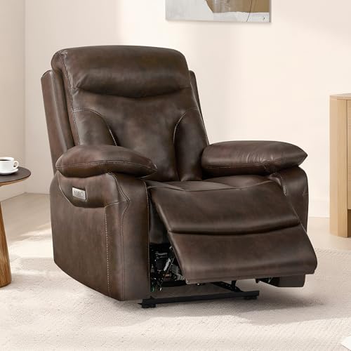 KISLOT Leather Recliner Chair with Adjustable Headrest