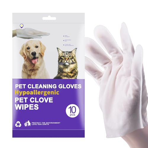 Dog Bath Supplies, No Rinse Pet Wipes, Cleaning & Deodorizing Grooming Gloves, Pet Bathing Gloves Wipes for Daily Care and Traveling, Hypoallergenic- 10PCS Dog Bath Supplies, No Rinse Pet Wipes, Cleaning & Deodorizing Grooming Gloves, Pet Bathing Gloves Wipes for Daily Care and Traveling, Hypoallergenic- 10PCS