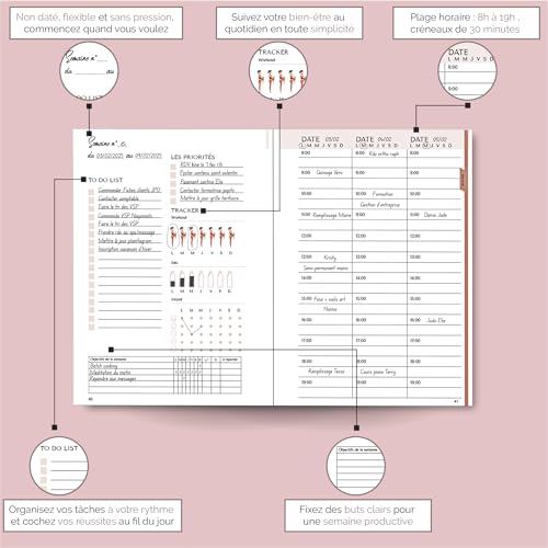 Planner prothésiste ongulaire non daté pour planifier vos rendez-vous manucure au quotidien - 3