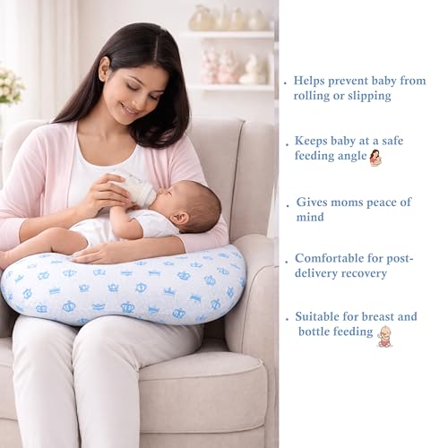 Image of Fareto Combo of Baby Bed with Net | Carry Bag | 4 Pcs Bedding Set (0-6 Months, Baby Size, Cotton) (Tj Blue)