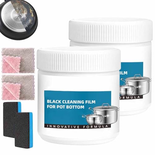 2 pezzi Potente Pasta Per Rimuovere I Residui Bruciati Dalle Pentole,Detergente Multiuso Per La Cucina,Pasta A Penetrazione Profonda Per Macchie Ostinate,Per Microonde,Forni E Piani Cottura