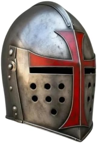 Medieval Templar Barbute Helmet Knight Head Armor Helmet Steel Reenactment LARP Cosplay Warrior Costume for Adult Halloween