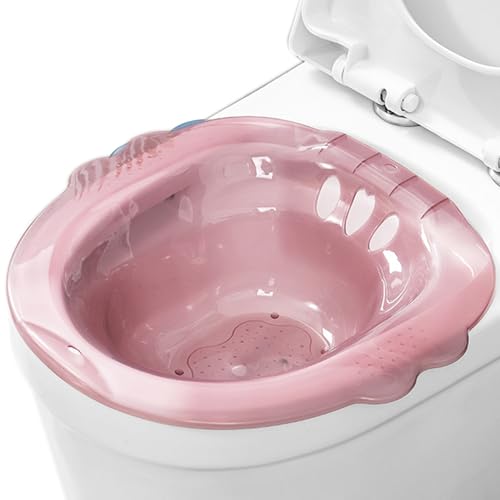 Baño Sitz para hemorroides Bañera de baño Sitz sobre el inodoro Sitz Baño Postparto con orificios de drenaje Adjunto Bidet Estilo de área de asiento ancho 3, Baño Sitz