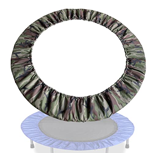 Mini Trampoline Spring Cover, Small Exercise Trampoline Replacement Safety Pad for Adults Fitness, 600D Waterproof Thicker Oxford Cloth Trampoline Replacement Pad, 3 Layer Shock Absorbent,Camo green,3