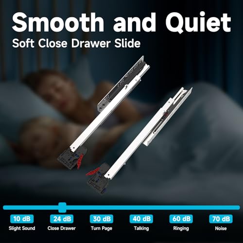 16 Inch 6 Pair Undermount Soft Close Drawer Slides Full Extension Drawer Glides Runners with 3D Locking Device for Frameless Cabinet - Image 5