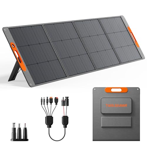 TWELSEAVAN 280W Portable Solar Panel, HPBC Cell 25.8% High Efficiency Foldable Solar Charger for...