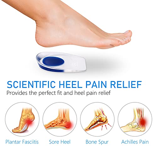 Image of Dr.Pedi Heel Cups for Heel Pain 3 Pairs Gel Silicone Heel Pads Heel Lifts for Achilles Tendonitis Inserts for Women Insole Shoe for Plantar Fasciitis Relief