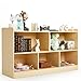 PTINFLUCE Montessori Shelf, Wooden Toy Storage Organizer for Books Toys, 2 Shelf Bookcase, 5-Section Storage Cabinet, Toddler Book Shelf for Kids Rooms, Playroom, Nursery, Kindergarten (Natural)