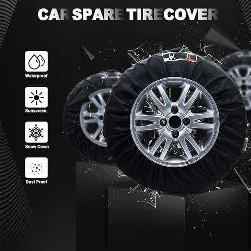 Geloo Reifentaschen Set 13-17 Zoll 4 Stück Reifenaufbewahrung Waterproof Staubdicht Autoreifenabdeckungen Reifenaufbewahrungstaschen für Sauberer Transport und Lagerung (Durchmesser 66 cm)