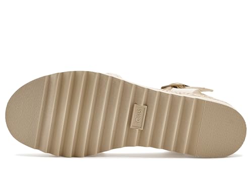 Image of TOMS Women's Diana Wedge Heel Sandal, Leather Upper, Rope-Wrapped Midsole, Adjustable Strap, Buckle, OrthoLite Insole