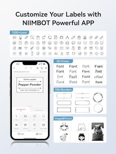 Image of NIIMBOT 3 Rolls Set Label for B1 /B21 /B3S Label Printer, 1.57 inch x 1.18 inch (40x30 mm), Waterproof Thermal Labels for Mason Jar /Pantry Kitchen Organization (White