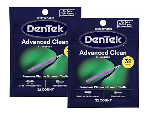 DenTek Complete Clean Easy Reach Floss Picks, Advanced Fluoride Coating, Mouthwash Blast Flavor, 32 ct. (Pack of 2)