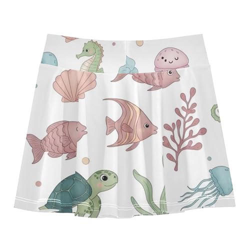 Cute Sea Turtles Kids Tennis Skirts Purple Athletic Shorts Girls Skorts Girl Skort 4t2