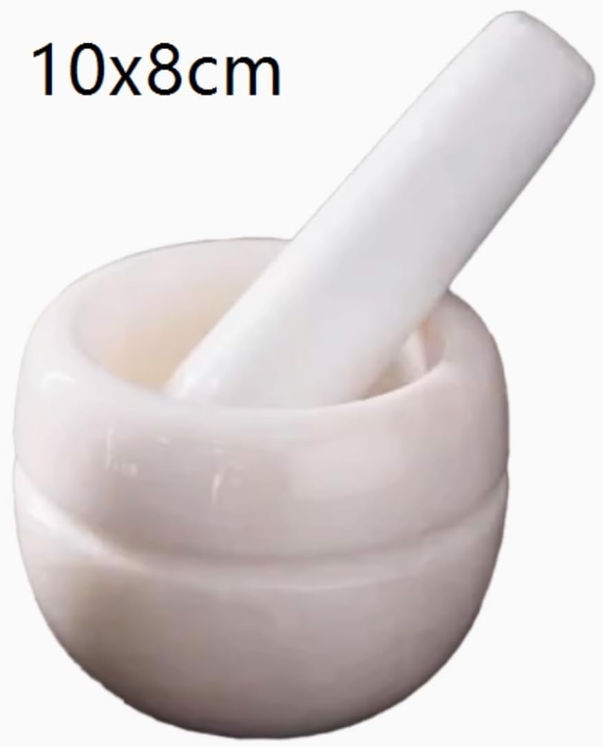 Mortar Pestle Set Kitchen Garlic Masher Manual Crusher Household Grinder Pestle Set Kitchen Grinder(White)