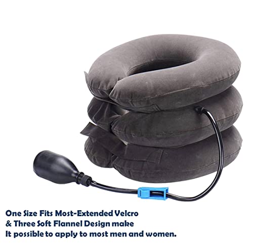 Image of Inflatable Cervical Neck Traction Air Inflatable Pillow Neck Head Stretcher Pain Relief Collar (for Adults, Grey)