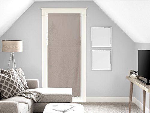 Soleil d'ocre Voile pour Porte fenêtre en Coton 90x200 cm Panama Taupe