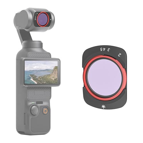 Filtre VND PGYTECH pour DJI Osmo Pocket 3 et 4 avec réduction réglable ND4 à ND32