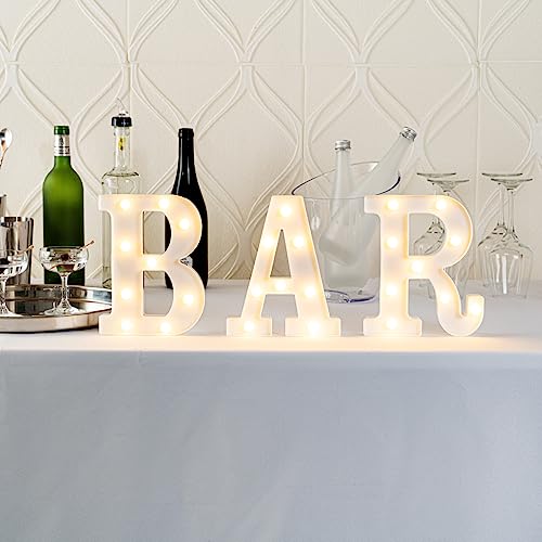 Image of Restaurantware Illumify 6.3 x 1.2 x 8.7 Inch Light Up Letter 1 Durable Marquee LED Light - Letter B Touchproof White Plastic Party Light Keyhole Slot For Parties Weddings Or Special Events