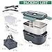 Andmenow Electric Lunch Box for Adults, Electric Lunch Box Food Heater, Portable Food Heater for Travel/Home/Office,12V/24V/110V Heated Lunch Box,Loncheras para Hombres de Trabajo,GreyGreen