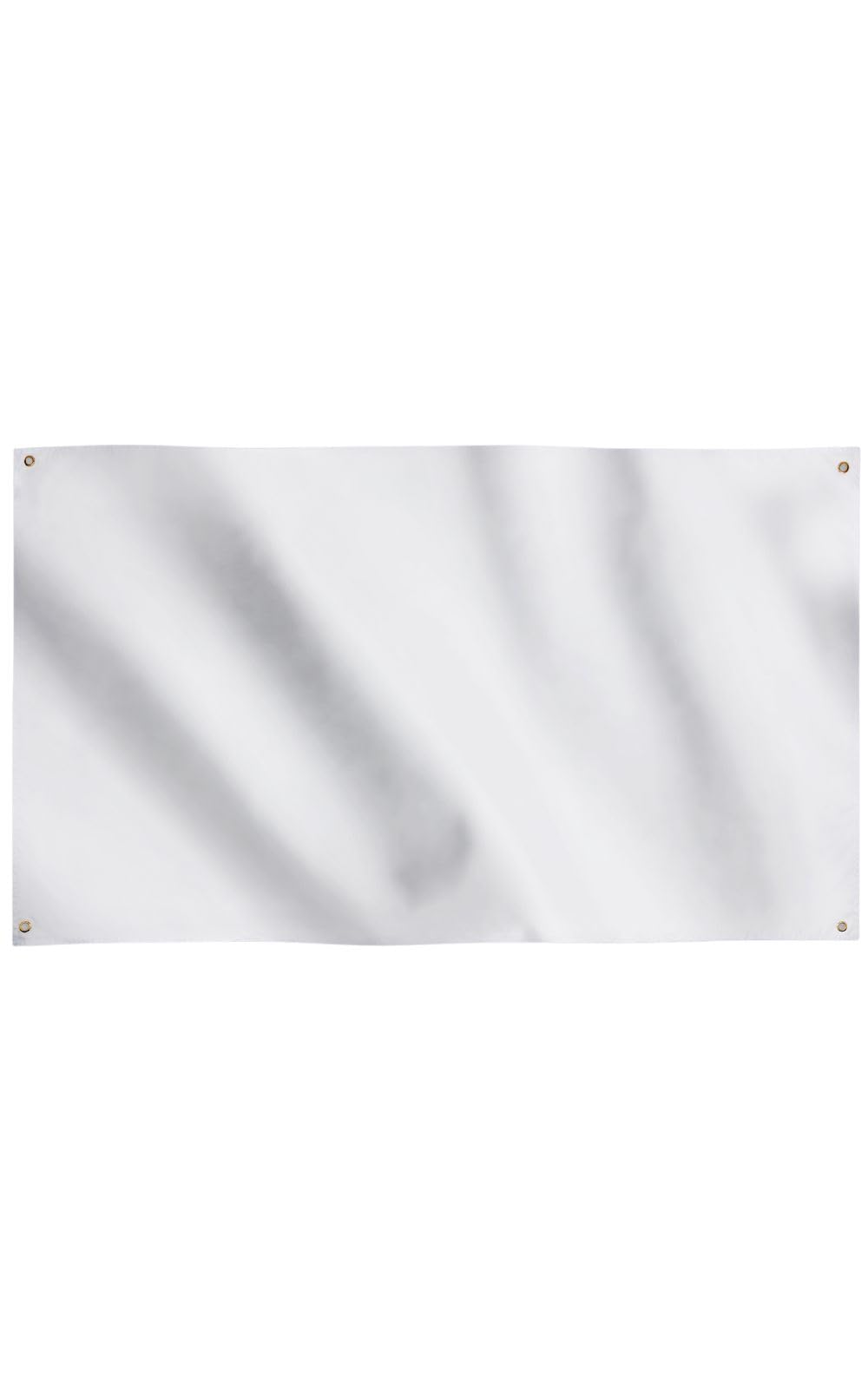 Runesol White Flag, 3ft x 5ft, White Background, 4 Grommets, Weatherproof, UV Resistant, Vibrant Colours, Collectible