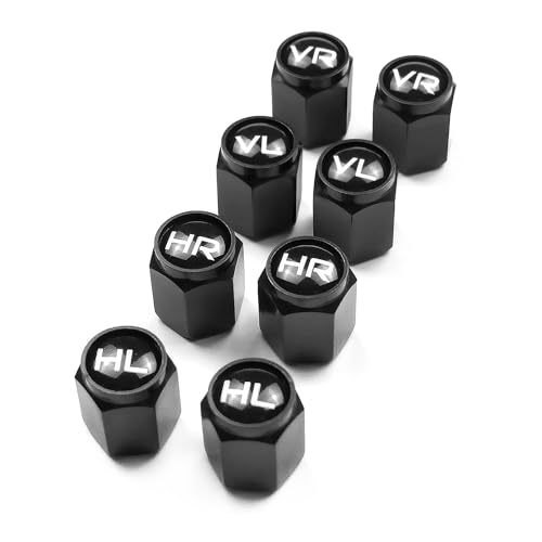 Pitlane Performance® Ventilkappen mit Beschriftung 8er Set; Ventildeckel mit Kennzeichnung ideal zum Einlagern von Winterreifen & Sommerreifen für PKW, SUV, Mottorad UVM. (Schwarz)