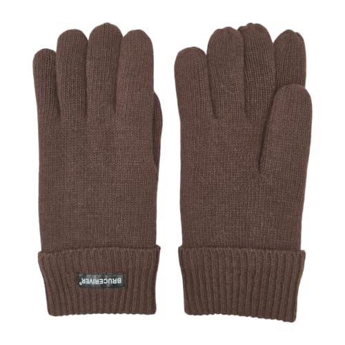 Image of BRUCERIVER Men's Pure Wool Knitted Gloves | Insulated Fleece Lining