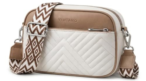 Image of Vantamo Premium Quilted Crossbody Bags for Women with Anti-Pickpocket Clip, Vegan Leather Handbags, Travel Purses for Women