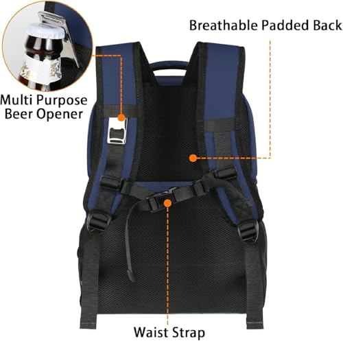 Image of MATEIN Cooler Backpack, 26 Cans Insulated Lunch Backpack for Men Women, Leakproof Double Layer Lunch Cooler Bag Lightweight Soft Lunch Backpack with Cooler Compartment, Beach Camping Hiking Beer Gifts