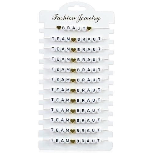 Sunshine smile 12 Stück JGA Armbänder Frauen Team Braut Bridesmaid Gift JGA Accessoires Frauen Team Braut Armbänder Junggesellinnenabschied für Junggesellenabschied Dating Hochzeit Begleitgeschenk