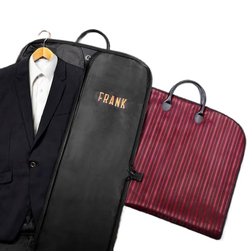 Custom Name Suit Travel Bags for Men Groomsmen Gifts Leather Handle Personalized Suit Bag Travel Mens Garment Bag Waterproof Oxford Cloth Suit Bags for Men Travel Bag for Suit Father of The Groom Gift