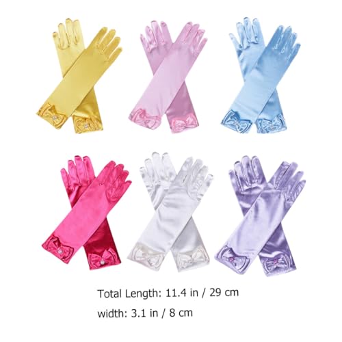Guantes largos de satén niña SHOWERORO cómodos para comunión 2