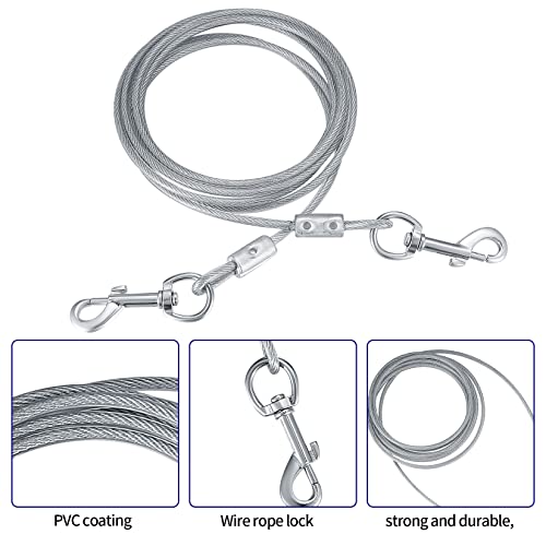 Heavy Duty Dog Stake(40cm) and 3m Dog Chains for Outside Dog Tie Out Cable,Steel Spiral Ground Dog Spike for Outdoor Yard and Camping Puppy Pet and Medium Dogs (Up to 125 lbs) As Shown - Image 4