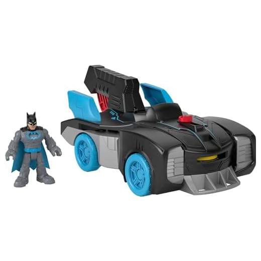 Imaginext DC Batmóvil transformable con Batman Coche de juguete lanza proyectiles con figura Mattel GWT24
