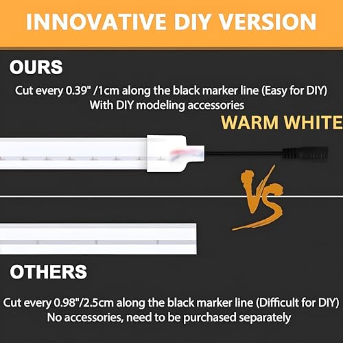Image of HEADLY 5-Metre Warm White Neon Light Strip with 600 LEDs and 12V Adapter - Ideal for Wall Decorations,Parties Celebrations,Bars and Custom Neon Displays (Pack of 1)