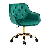 SEPNINE Chaise de Bureau pour la Maison, Chaise de Bureau en Velours, Fauteuil réglable, Chaise de Bureau Mignonne avec roulettes pour la Chambre à Coucher, Le dortoir (Vert)