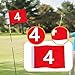 kowaku Golf Flag, Red Portable Large Numbered Putting Green Flag, 19.3x12.6 inch for Country Club, Practice Course, Golfer Gift, 4