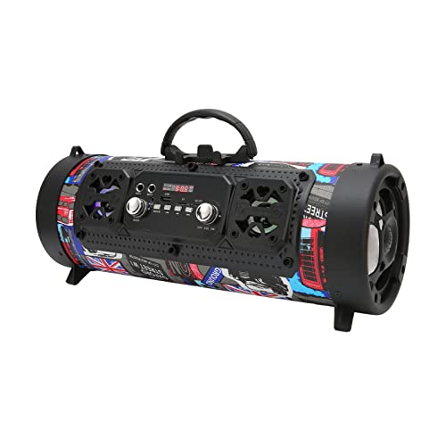 Cryfokt Bluetooth Speakers, Portable Subwoofer Boombox with Cool DJ Light and Multifunctional Interface, 3000mAh Heavy Bass Stereo Speaker for Home Party Camping