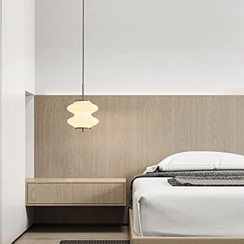 DLSixYi White Glass Pendant Light Nordic Indoor Lighting Decoration Fixtures Japanese-style Chandelier Ambient Light For Dining Room Bedroom Light Luxury Hanging Lamp Cover