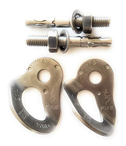 Fixe 316 Stainless Steel 3 8 Bolt Hanger & 304 SS 3 8 x 2 3 4 Wedge Bolt Combo - 2 Pack