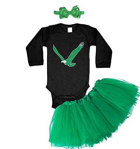 Image of Eagle - Philly Sports Baby Bodysuit + Tutu Skirt + Bow Headband Set