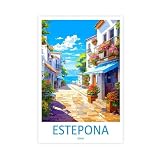 QOGDAF Estepona - Lienzo decorativo para pared, diseño de viaje a España, pinturas para decoración de sala de estar, dormitorio, 30 x 45 cm