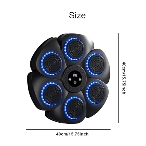 Machine de boxe musicale Bluetooth avec gants entraîneur mural noir 9 vitesses - 8