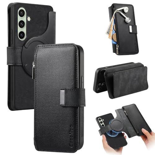 Étui Galaxy S21 Ultra avec portefeuille aimanté détachable noir