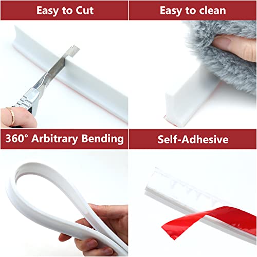 Frantie 67 Inch Shower Threshold Water Dam Shower Barrier Water Stopper Retention System Dry And Wet Separation Suitable For The Gap Between The Shower Kitchen Countertop Sink And Cooktop #TOP4