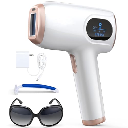 Depilación láser para mujeres y hombres en casa, dispositivo de depilación IPL eficaz en 3 semanas, contacto de enfriamiento con hielo de 5 ℃/5.0 °C, depilación indolora y duradera para cuerpo y cara