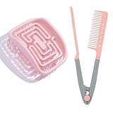 Scalp Massage Comb for Dandruff Removal & Hair Growth - Wet/Dry Hair Massager Shampoo Brush + V-Shaped Straight Comb