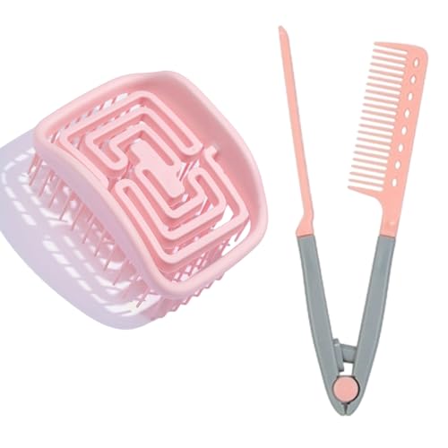 Scalp Massage Comb for Dandruff Removal & Hair Growth - Wet/Dry Hair Massager Shampoo Brush + V-Shaped Straight Comb