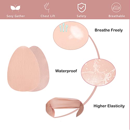 2 Pairs Invisible Breast Lift Tape Adhesive Sticky Push Up Bra For A-E Cup Large Breast Plus Size Boob Tape Boob Lifting Tape The Boob Tape Boob Clothing Tape Adhesive Strapless Bra Nude #TOP3